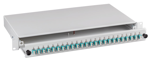 Optický patch panel LC-APC 9/125µ, 48 pigtailov/24 adaptérov, a.n. BA71924.48