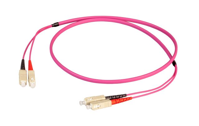 Duplex Patch kábel SC-SC 50/125µ, OM4, LSZH, fialový, Flat Twin, 3x5mm, 15m, a.n. O0318FT.15