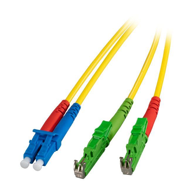Duplex Patch kábel LC-E2000®/APC 9/125µ, OS2, LSZH, žltý, 3,0mm, 0,5m, a.n. O0937.0,5