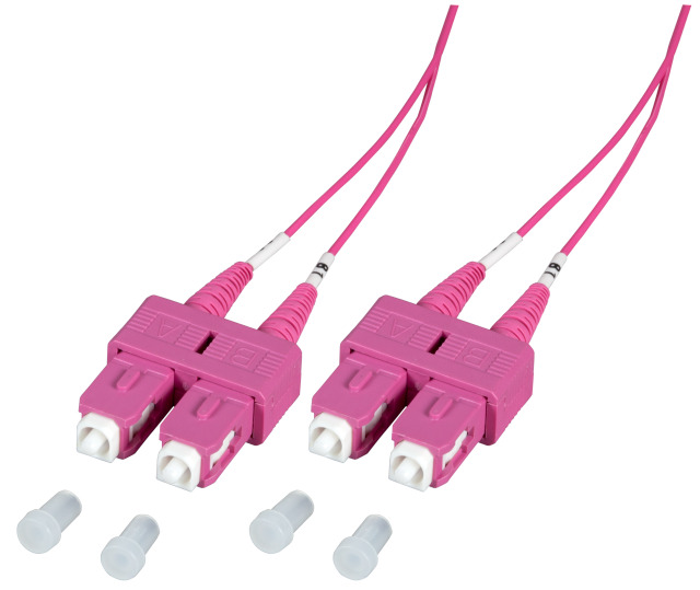 Duplex Patch kábel SC-SC 50/125µ, OM4, LSZH, fialový, 1,2mm, 10m, a.n. O0318.10-1.2