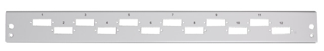 Predné čelo 12x SC Duplex/LC Quad vertikálne, šedé, a.n. VSB-FP-12SC-D-V
