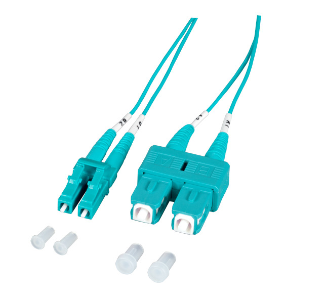 Duplex Patch kábel LC-SC 50/125µ, OM3, LSZH, modrý, 1,2mm, 0,5m, a.n. O0314.0,5-1.2