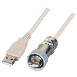 IP67 Káblová priechodka, M20, USB2.0, M-M, A-A, 1m